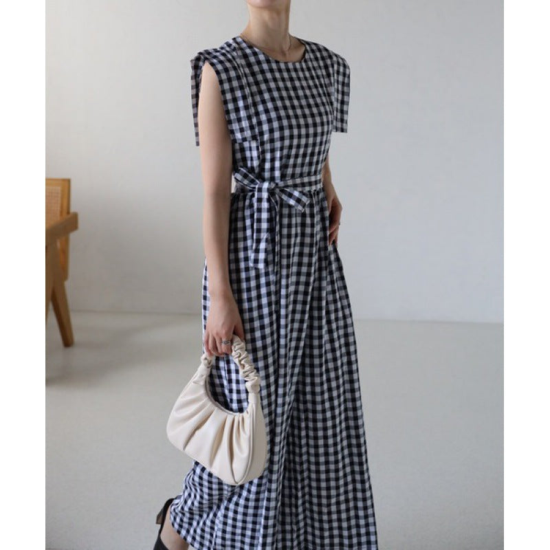 Dames Élégante Robe Maxi Sans Manches Chic und Stil