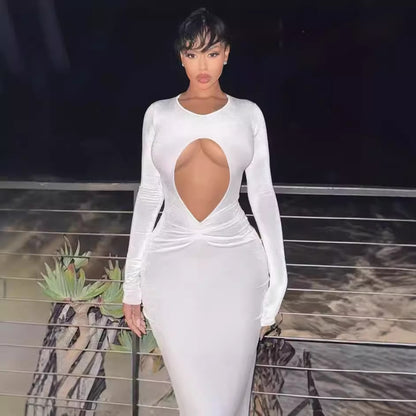 Robe maxi sculptante pour femmes avec des découpes créatives Chic und Stil