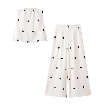 Women's set consisting of a sleeveless top and wide polka dot pants Chic und Stil