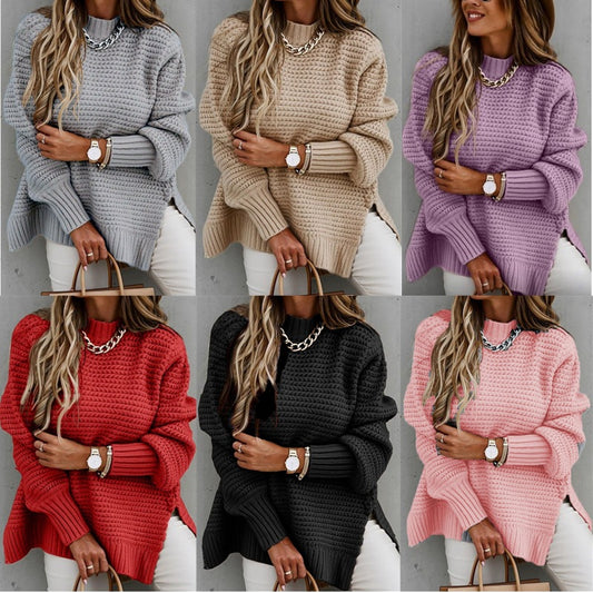 Pull en tricot épais pour femmes avec des manches volumineuses et une coupe décontractée Chic und Stil
