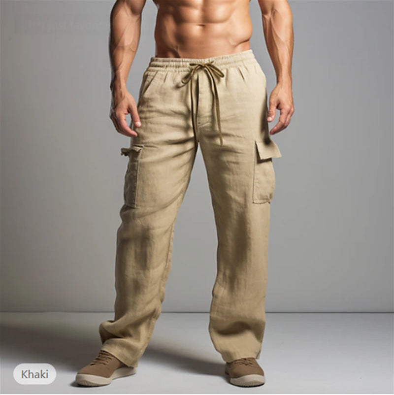 Casual cargo pants for men with elastic waistband and practical side pockets Chic and Style