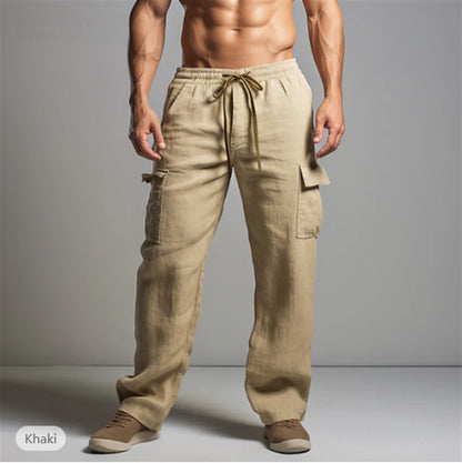Casual cargo pants for men with elastic waistband and practical side pockets Chic and Style