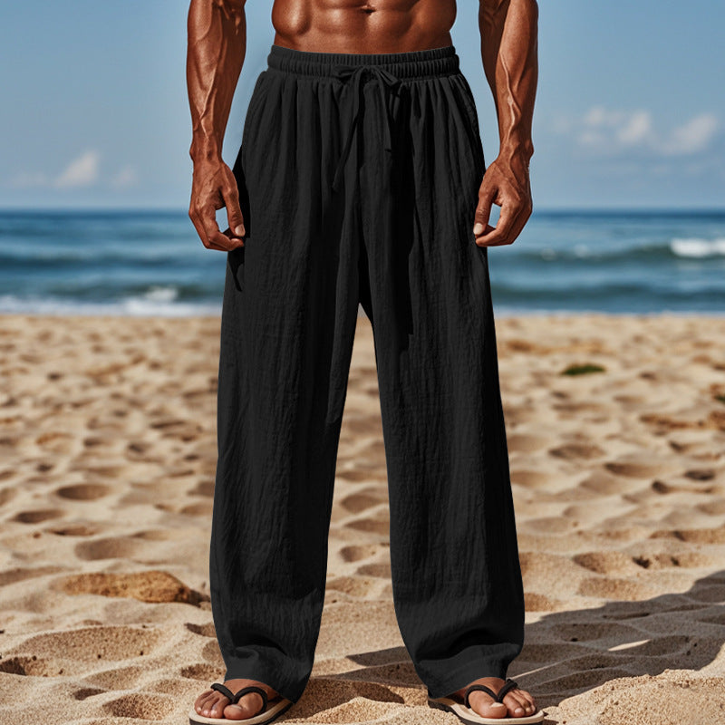 Light beach pants for men with elastic waistband and handy side pockets Chic and Style