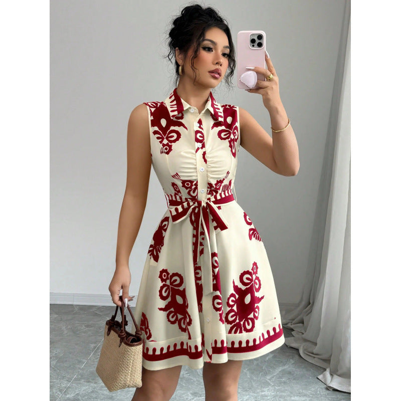 Robe chemise pour femmes avec ceinture à nouer Chic und Stil