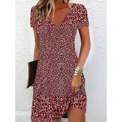Robe maxi pour femmes avec un élégant décolleté en V et un motif à la mode Chic und Stil