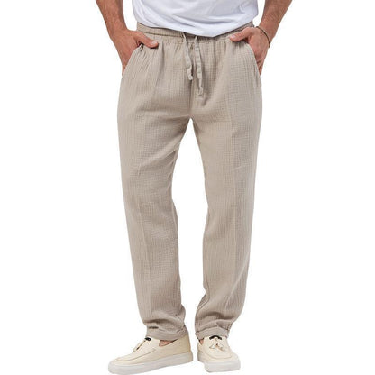 Casual linen pants for men with elastic waistband and practical side pockets Chic and Style