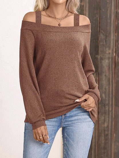 Pull off-shoulder pour femmes avec des bretelles tendance Chic und Stil