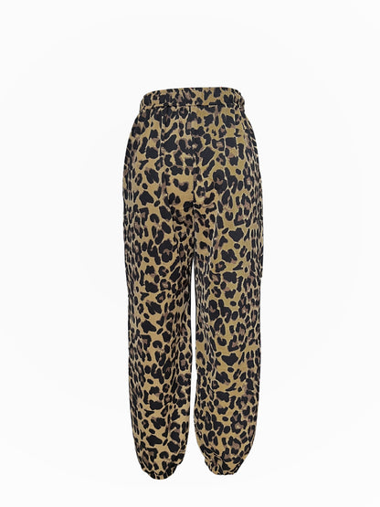 Casual leopard print pants for women with elastic waistband Chic und Stil
