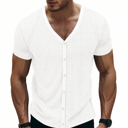 Chemise à manches courtes pour hommes avec design structuré Chic und Stil