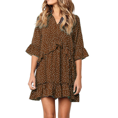 Dame combinaison aérienne avec détails en volants et décolleté en V Chic und Stil