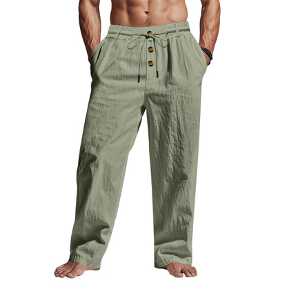Comfortable and airy linen pants for men with elastic waistband and practical pockets Chic and Style