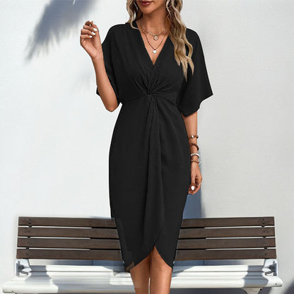 Robe enveloppante élégante à décolleté en V pour femmes Chic und Stil
