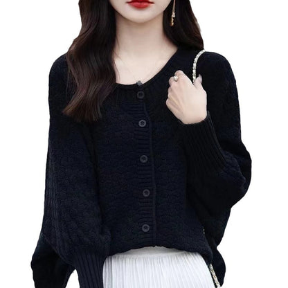 Pull en tricot décontracté pour femmes avec structure et patte de boutonnage Chic und Stil