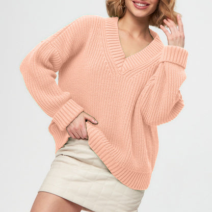 Pull femme à col en V et coupe décontractée Chic und Stil