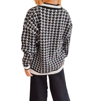 Dames cardigan oversize dans le classique motif pied-de-coq Chic und Stil