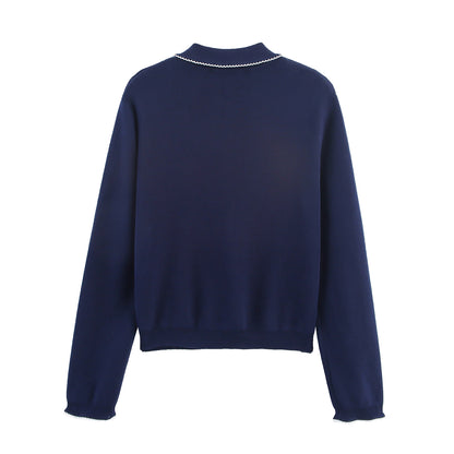 Dame décontractée et mode cardigan avec col Chic und Stil