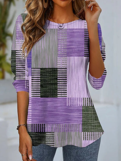 Tunique femme avec design géométrique de blocs moderne Chic und Stil