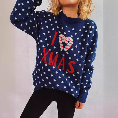 Pull en tricot pour femmes avec un design de Noël festif et une coupe décontractée Chic und Stil