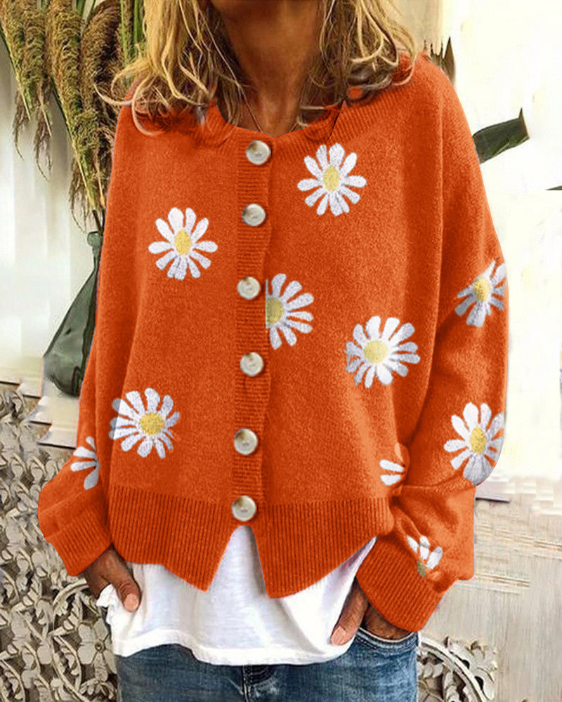 Pull en coton coloré pour femmes avec motif floral Chic und Stil