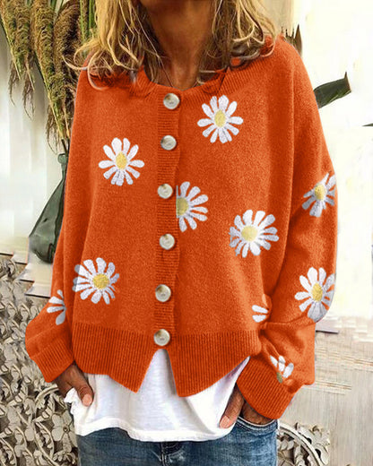 Pull en coton coloré pour femmes avec motif floral Chic und Stil