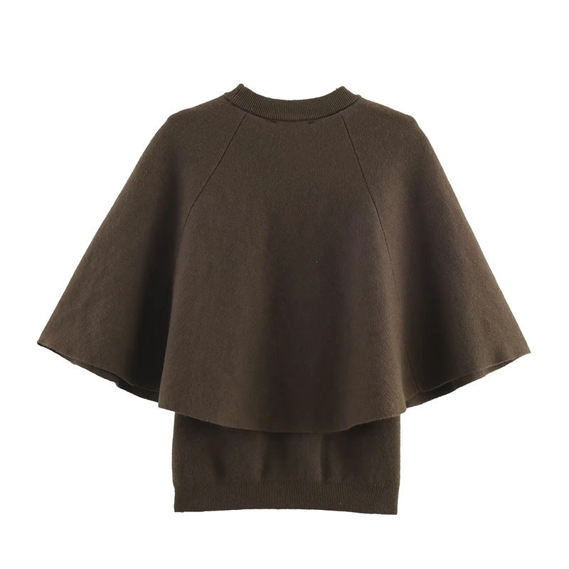 Dames élégant pull oversized avec large col en V Chic und Stil