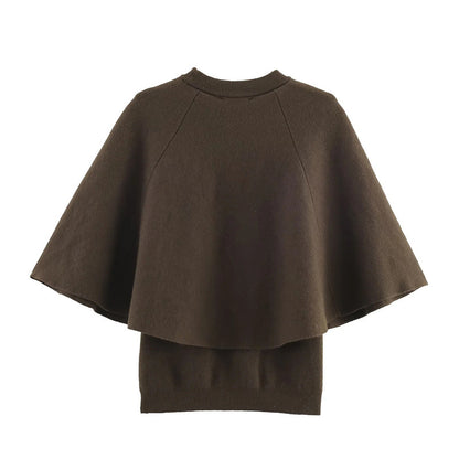 Dames élégant pull oversized avec large col en V Chic und Stil