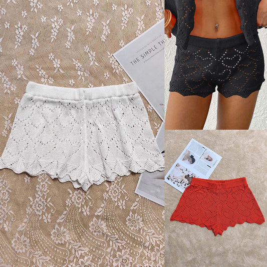 Shorts en tricot à motif de cœur pour femmes Chic und Stil
