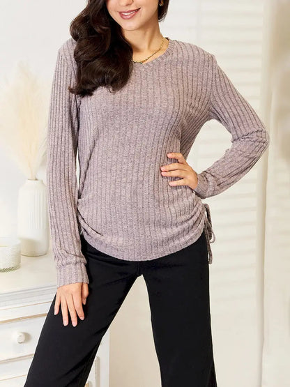 Chemisier long décontracté et stylé pour femmes avec fronces Chic und Stil