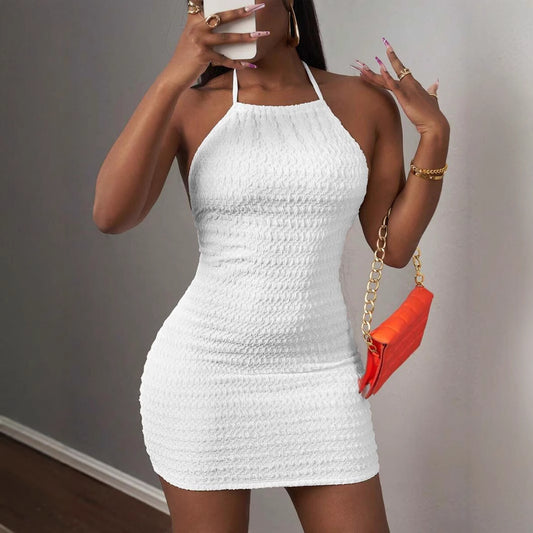 Dames Halter hals Bodycon Mini robe Chic und Stil