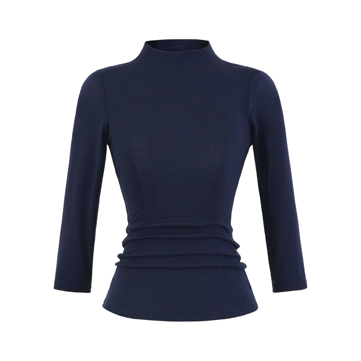 Chemise à manches longues pour femmes avec col montant et détails froncés Chic und Stil