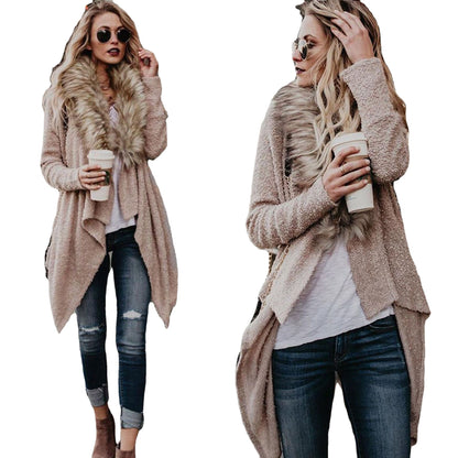 Dame cardigan avec col en fourrure luxueux Chic und Stil