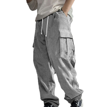 Men's Casual Cargo Pants with Soft Cord Material Chic and Style