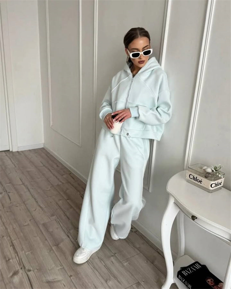 Ensemble de vestes et pantalons de loisirs sportives pour femmes avec coupe tendance et taille élastique Chic und Stil