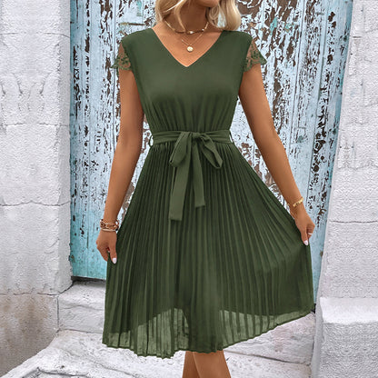 Robe A-ligne élégante pour femme avec manches en dentelle Chic und Stil