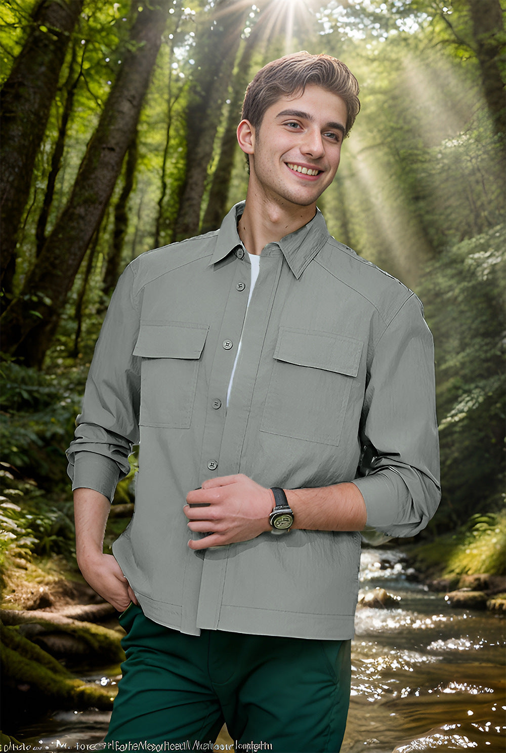 Chemise de camping polyvalente pour hommes avec poches pratiques et propriétés respirantes Chic und Stil