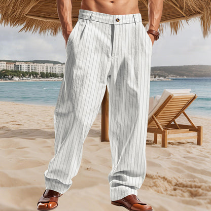 Casual beach pants for men with a comfortable fit and a stylish striped pattern Chic und Stil