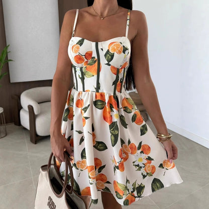 Robe Mini A-Ligne Imprimé Floral Chic und Stil