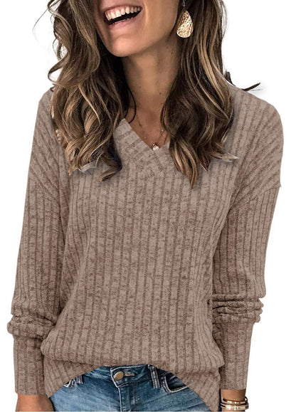 Dames V-cou tricot pull Chic und Stil