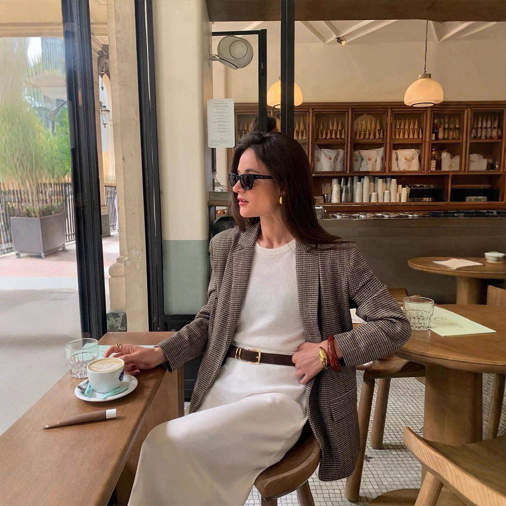 Dames Blazer à motif pied-de-coq Chic und Stil