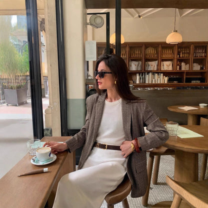 Dames Blazer à motif pied-de-coq Chic und Stil