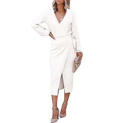 Robe portefeuille pour femmes avec décolleté en V profond et ceinture élégante Chic und Stil