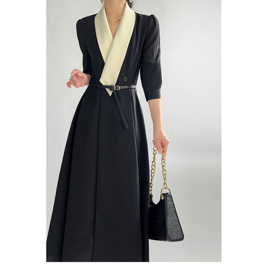 Robe enveloppante élégante pour femmes à manches longues avec détail ceinturé Chic und Stil