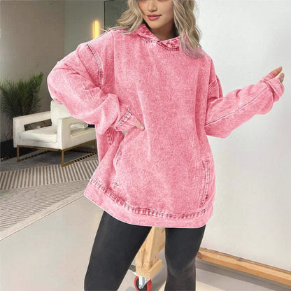 Dames hoodie en denim surdimensionné Chic und Stil