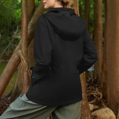 Functional transitional jacket for women with adjustable waist and hood Chic und Stil