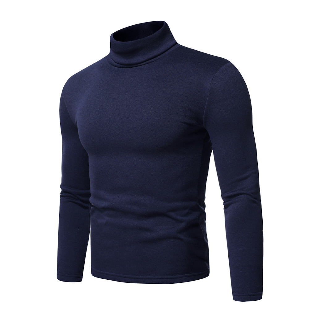 Pull à col roulé pour hommes en mélange de coton de haute qualité avec coupe ajustée Chic und Stil