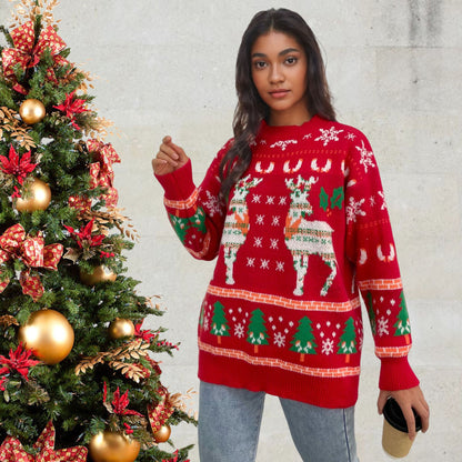 Pull en tricot festif pour femmes avec motif de Noël Chic und Stil