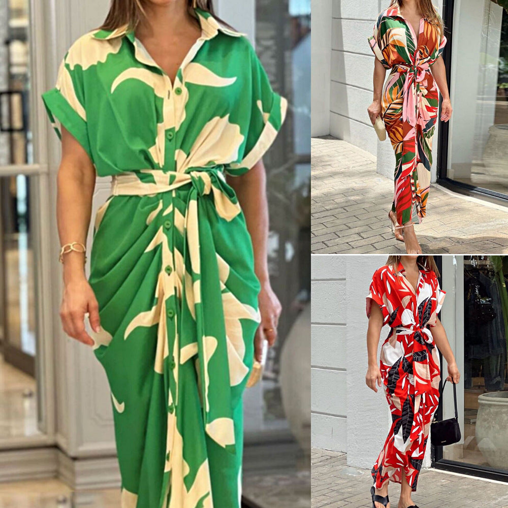 Robe chemise tropicale pour femmes Chic und Stil