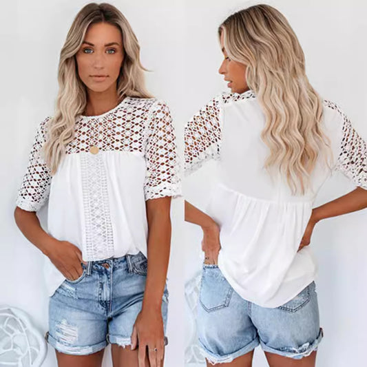 Blouse élégante pour dames avec détail en dentelle Chic und Stil
