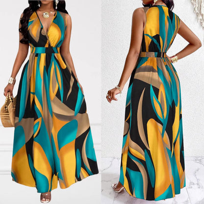 Robe maxi élégante à décolleté en V Chic und Stil
