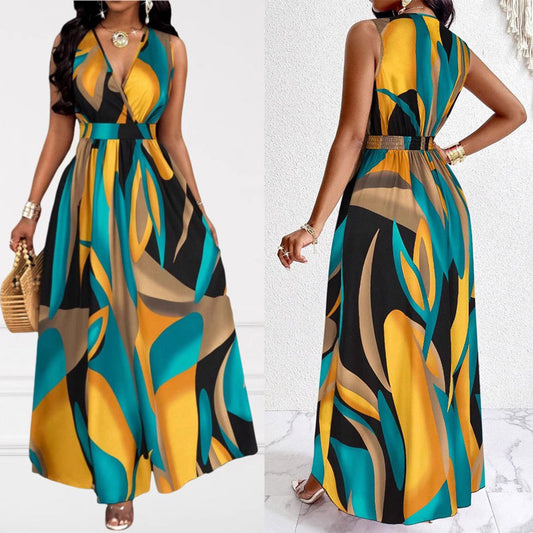 Robe maxi élégante à décolleté en V Chic und Stil